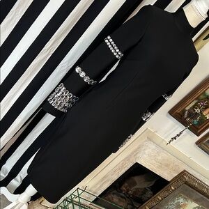 Elegant Black Dress with Crystal Accents
